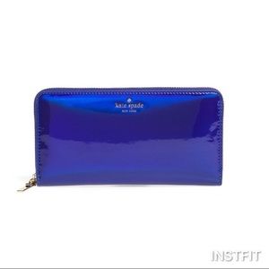 Kate Spade Ranier Lane Blue Iridescent Holo Wallet